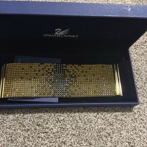 Swarovski cuff, gold and black